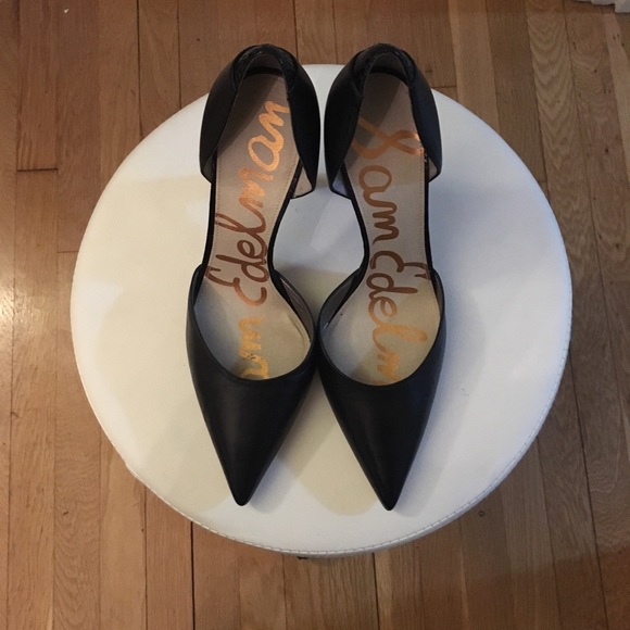 Sam Edelman Shoes - Black leather pointy toe Sam Edelman heels